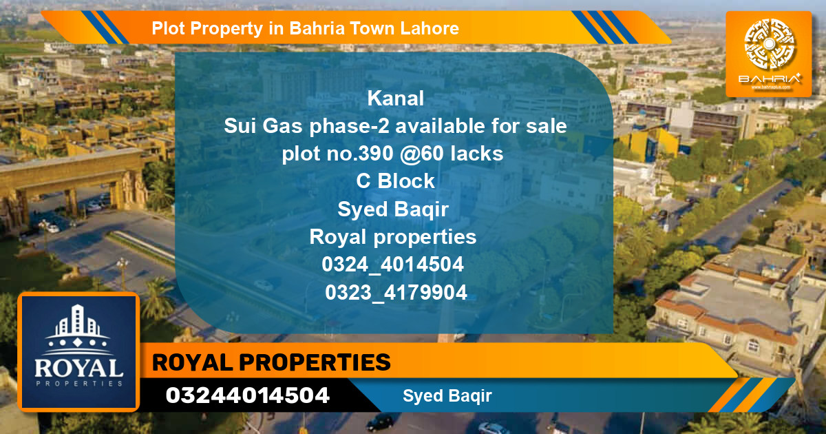 Residential Plot for Sale in Bahria Town, Lahore - (BP-43509)