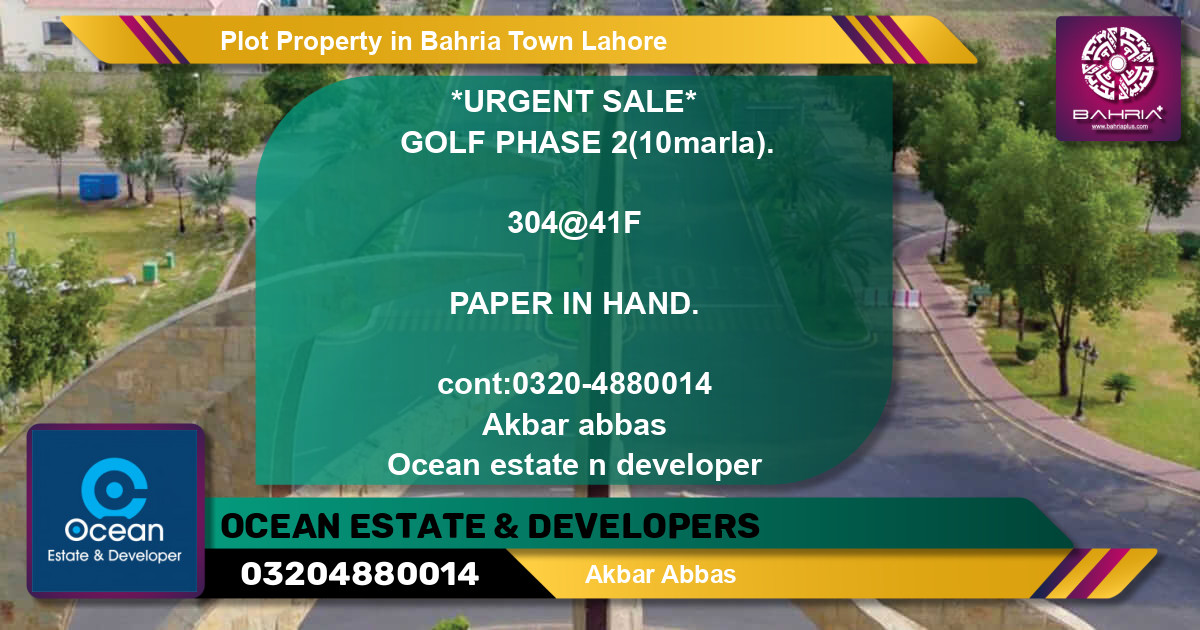 Residential Plot for Sale in Bahria Town, Lahore - (BP-43555)