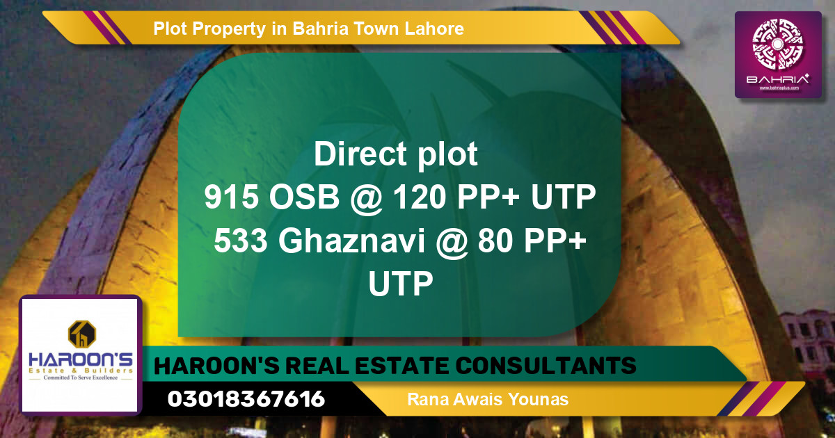 Residential Plot for Sale in Bahria Town, Lahore - (BP-43607)