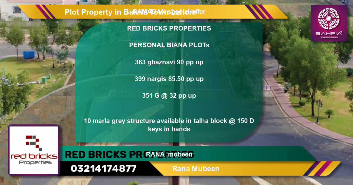 Residential Plot for Sale in Bahria Town, Lahore - (BP-43700)