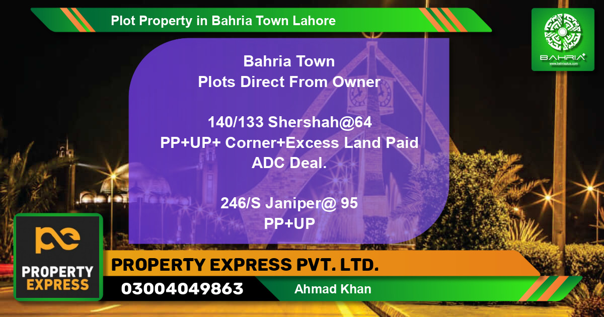 Residential Plot for Sale in Bahria Town, Lahore - (BP-43715)