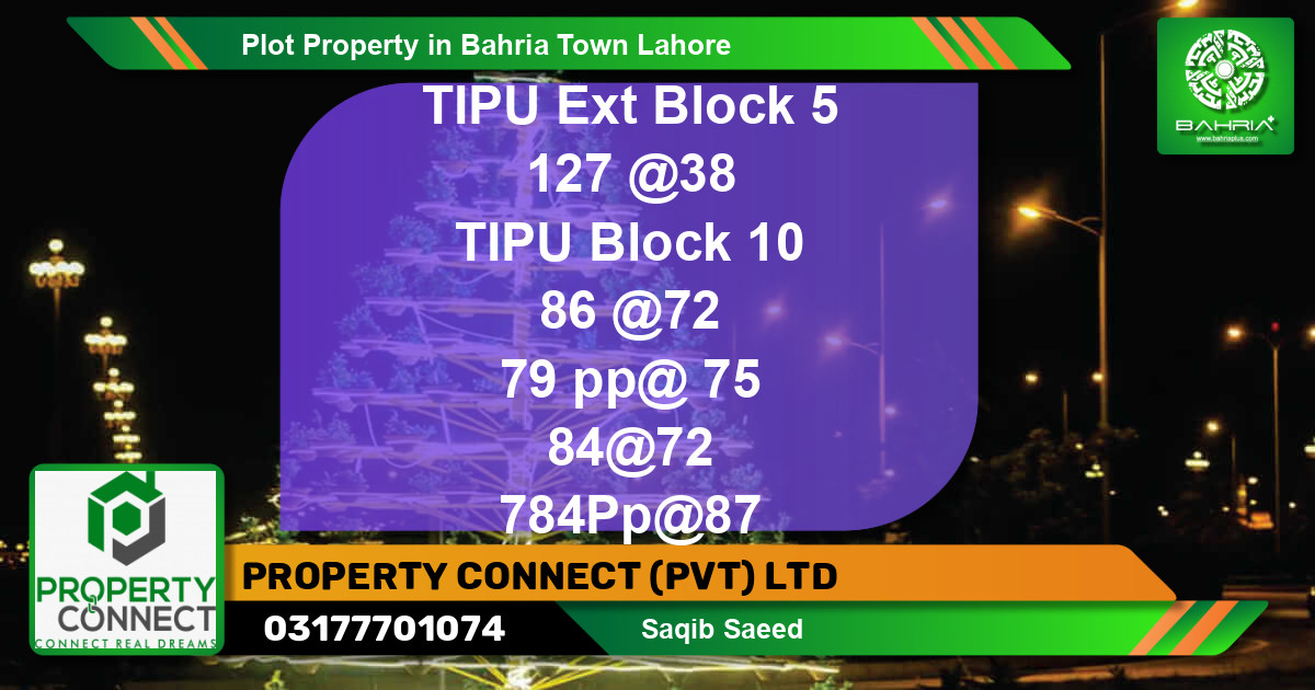 Residential Plot for Sale in Bahria Town, Lahore - (BP-43717)