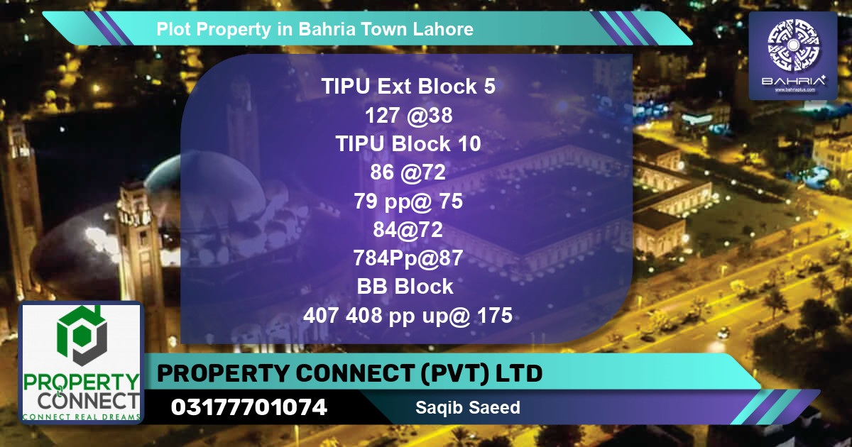Residential Plot for Sale in Bahria Town, Lahore - (BP-43718)