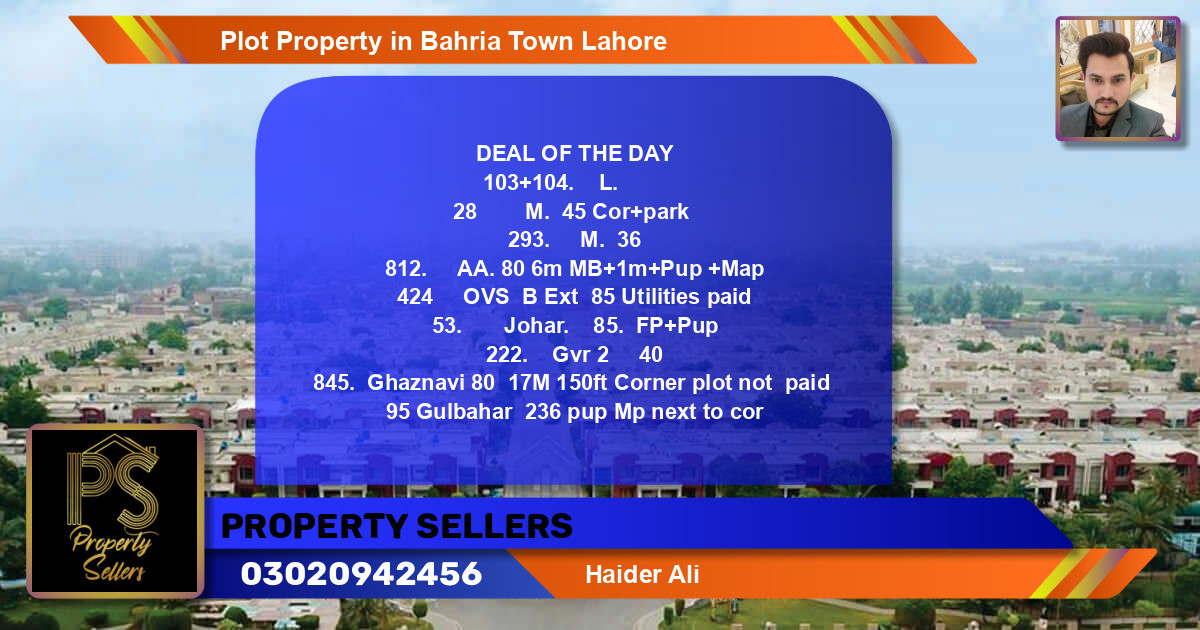 Residential Plot for Sale in Bahria Town, Lahore - (BP-43733)