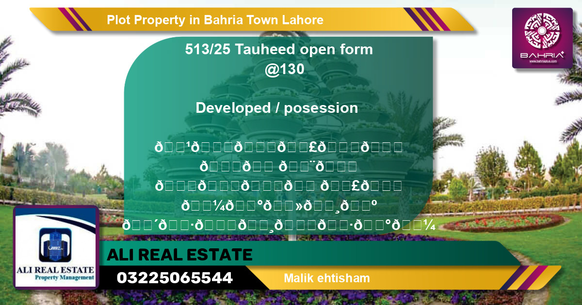 Residential Plot for Sale in Bahria Town, Lahore - (BP-43744)