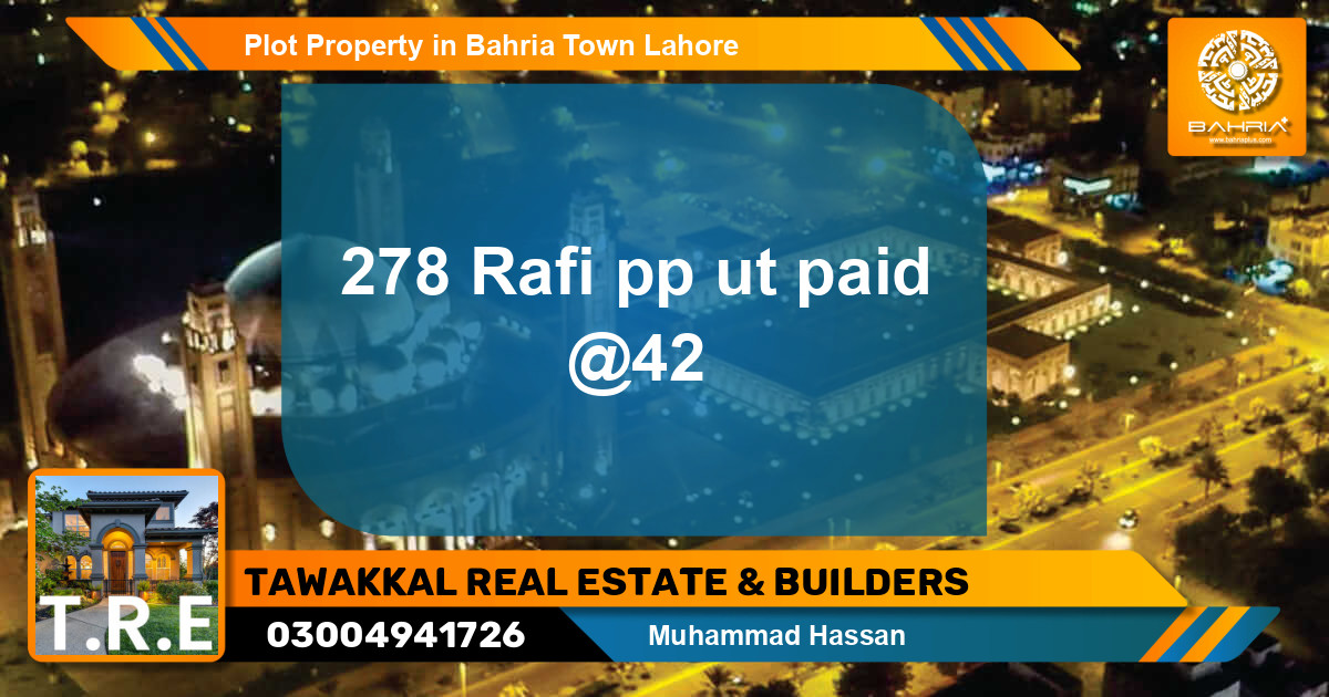 Residential Plot for Sale in Bahria Town, Lahore - (BP-43755)