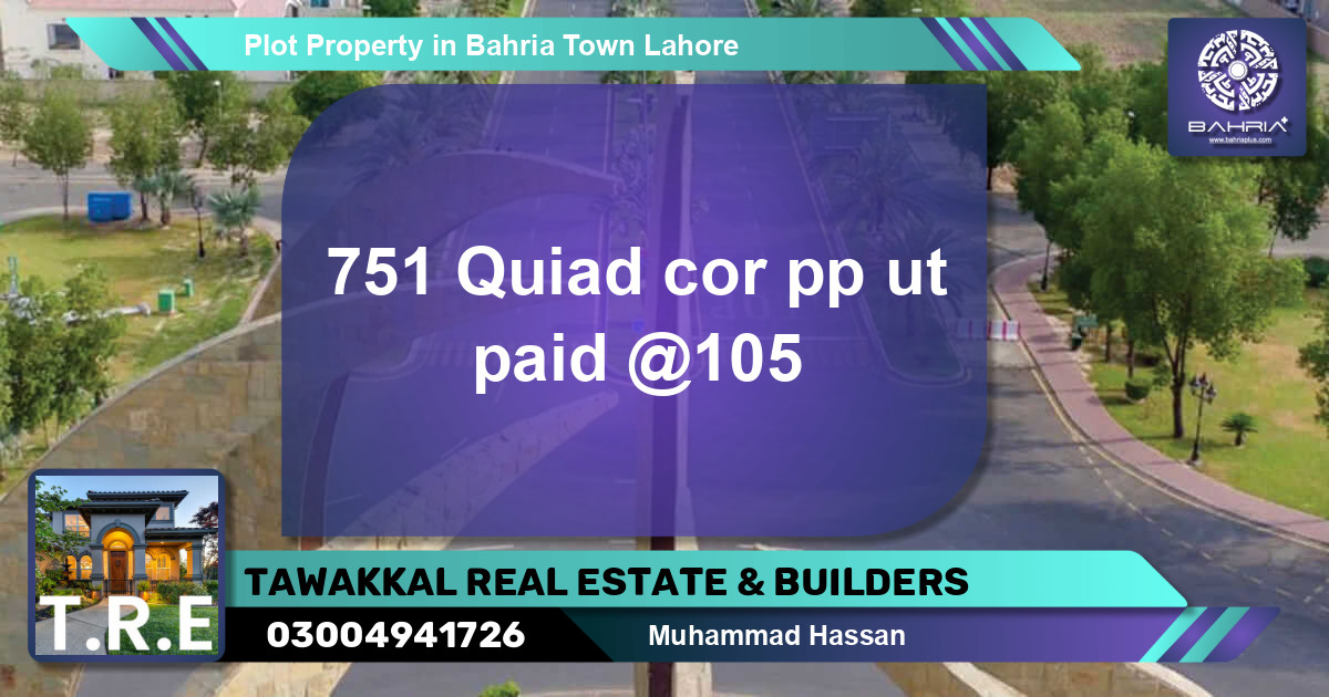 Residential Plot for Sale in Bahria Town, Lahore - (BP-43759)