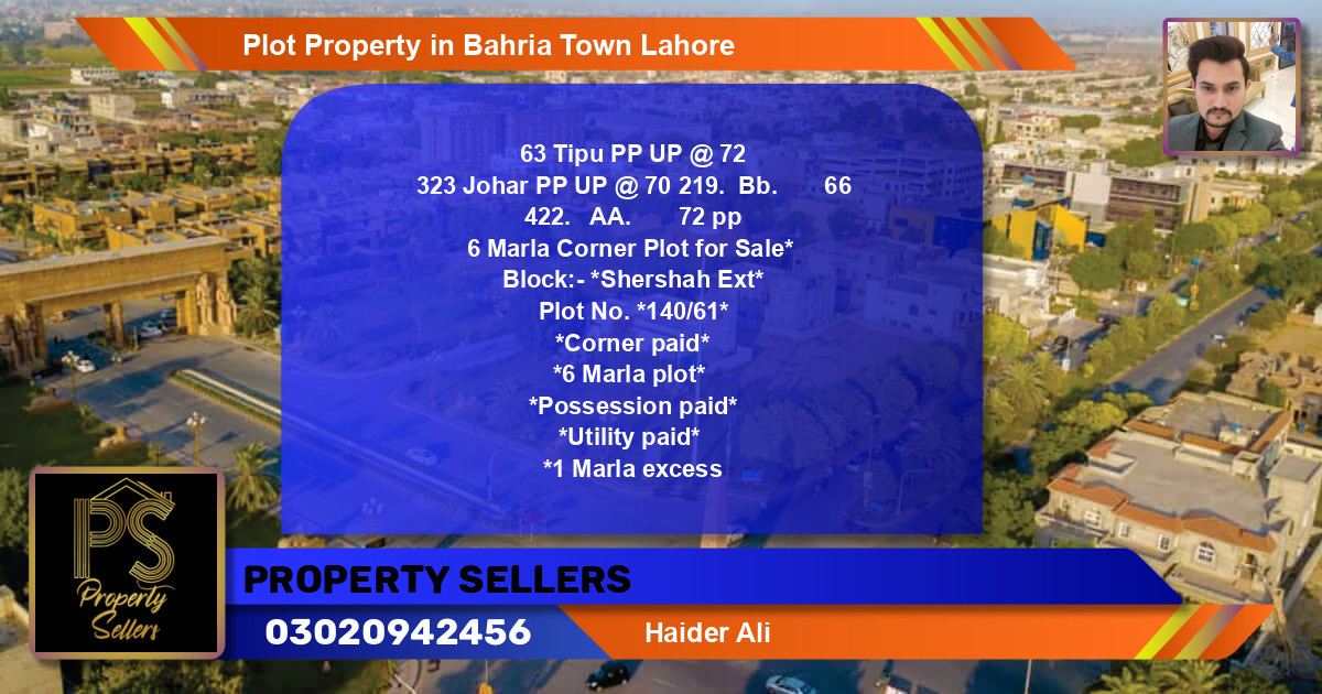 Residential Plot for Sale in Bahria Town, Lahore - (BP-43795)