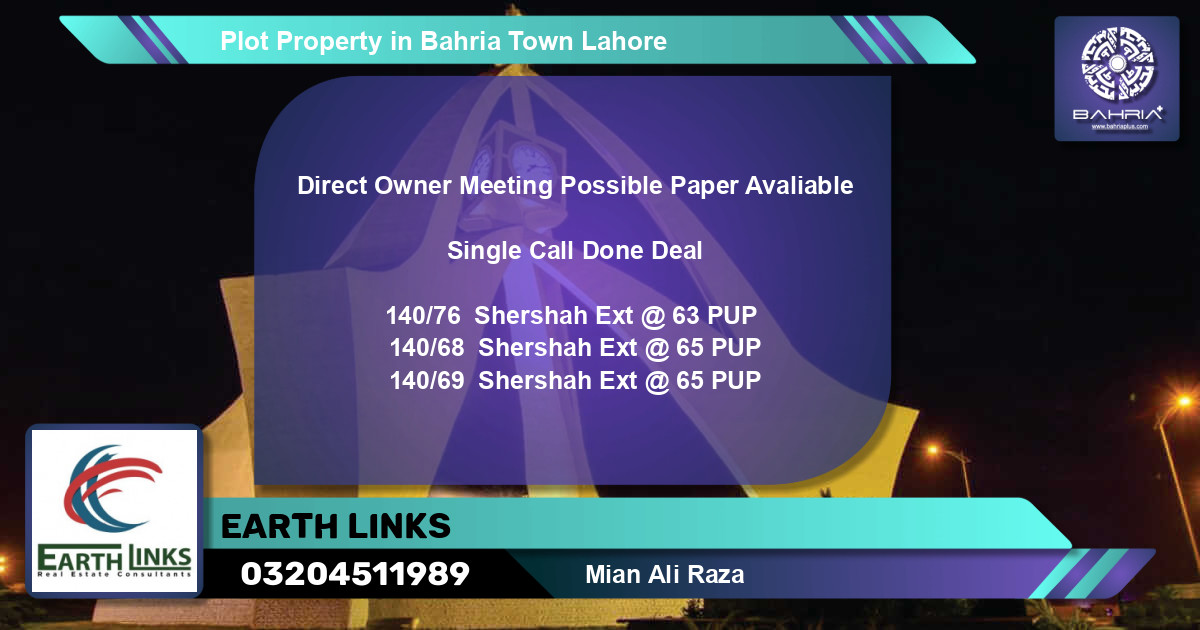 Residential Plot for Sale in Bahria Town, Lahore - (BP-43816)