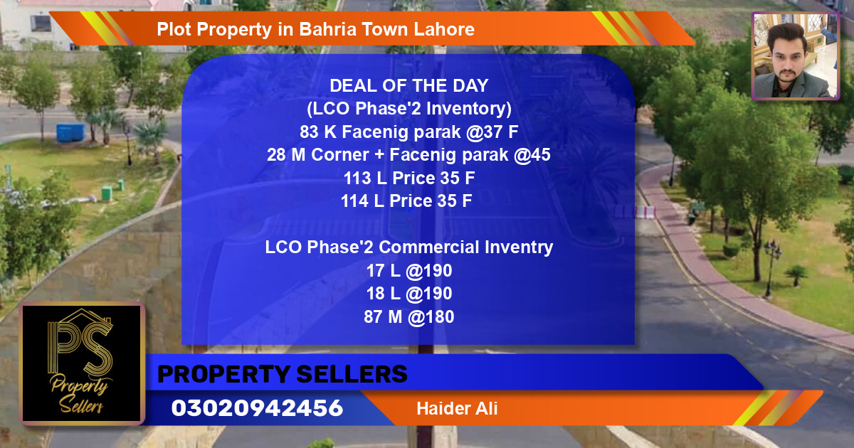 Commercial Plot for Sale in Bahria Town, Lahore - (BP-43817)