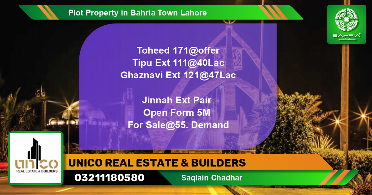 Residential Plot for Sale in Bahria Town, Lahore - (BP-43823)