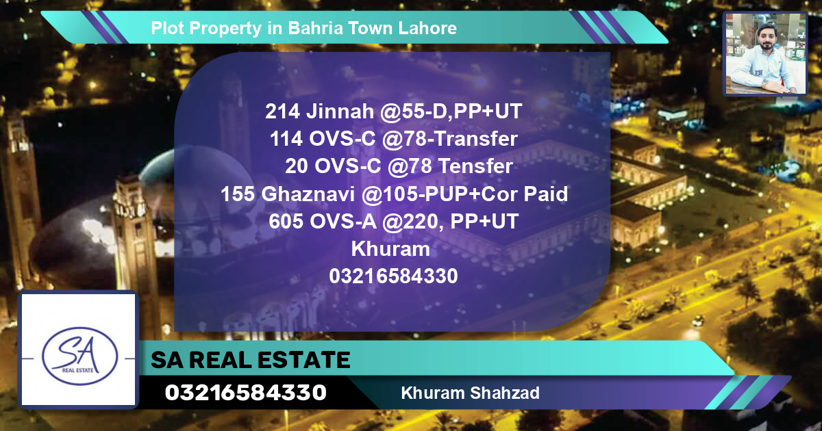 Residential Plot for Sale in Bahria Town, Lahore - (BP-43827)