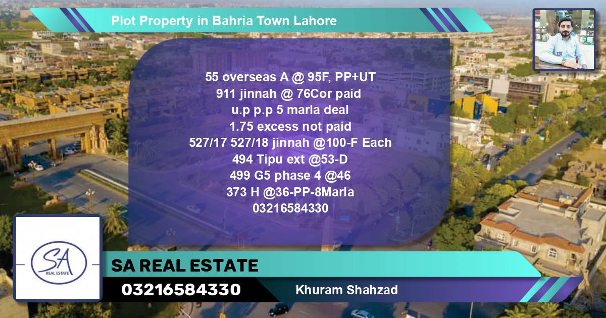 Residential Plot for Sale in Bahria Town, Lahore - (BP-43828)