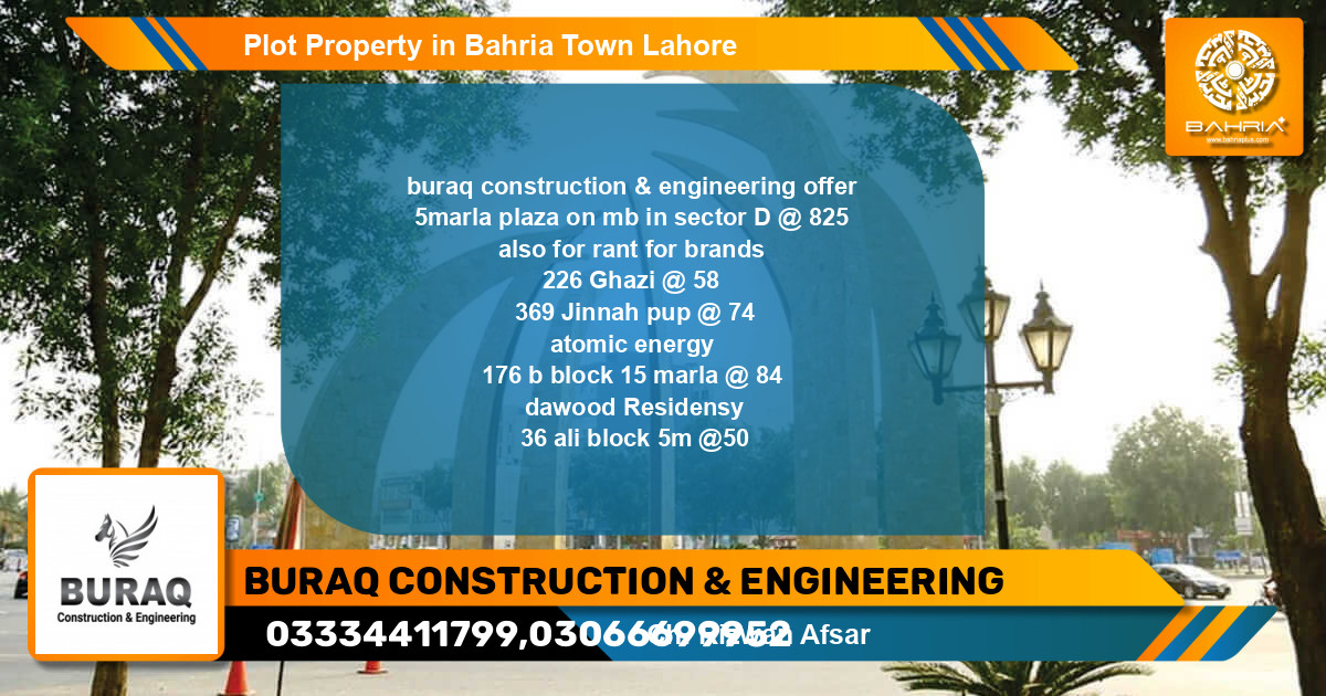 Residential Plot for Sale in Bahria Town, Lahore - (BP-43839)
