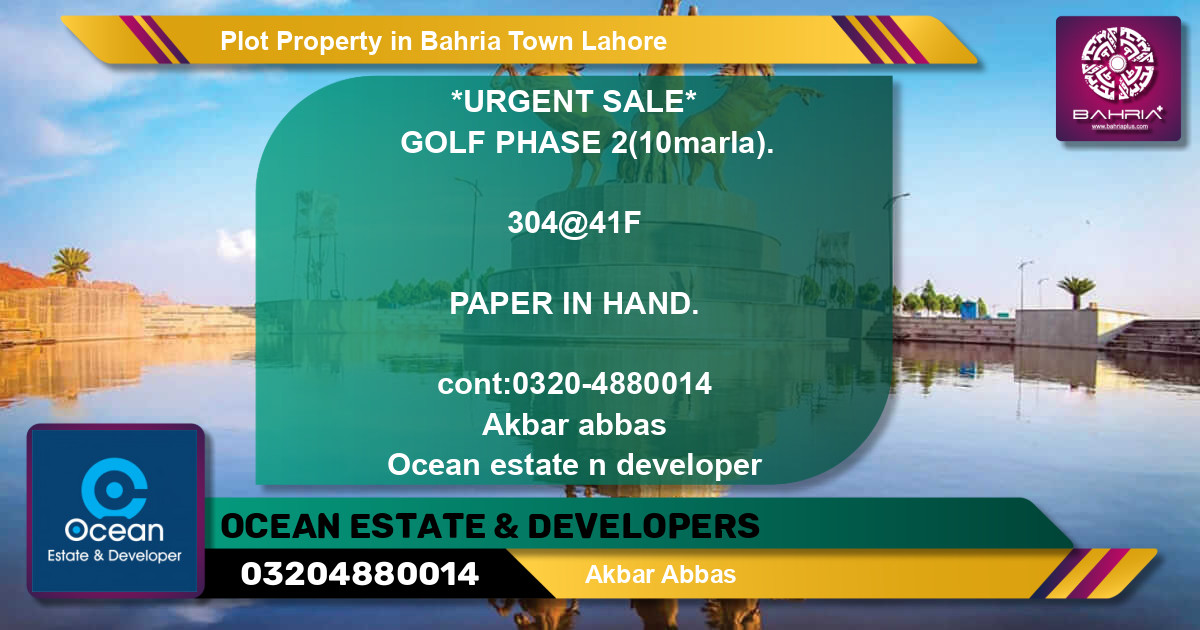 Residential Plot for Sale in Bahria Town, Lahore - (BP-43872)