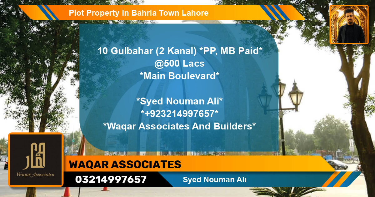 Residential Plot for Sale in Bahria Town, Lahore - (BP-43894)
