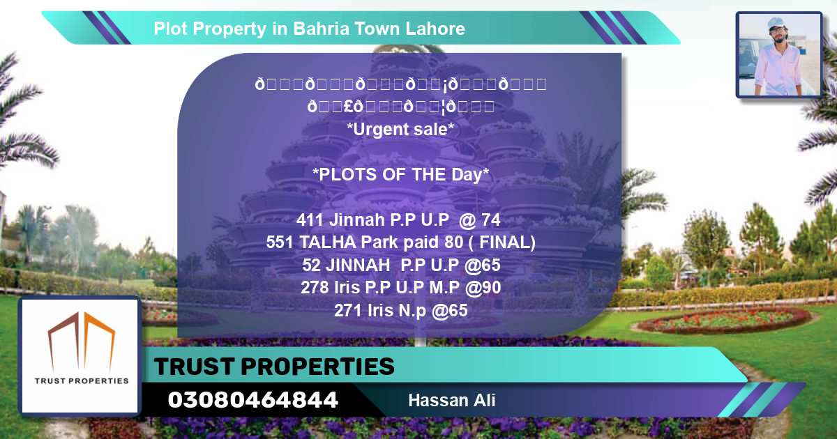 Residential Plot for Sale in Bahria Town, Lahore - (BP-43914)