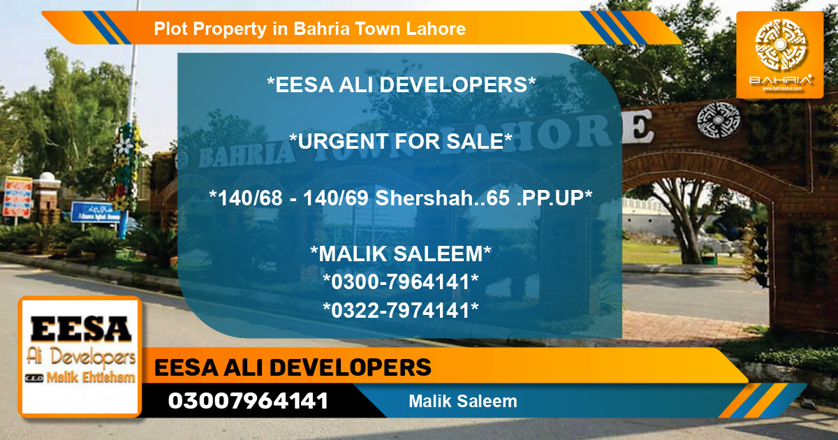Residential Plot for Sale in Bahria Town, Lahore - (BP-43940)
