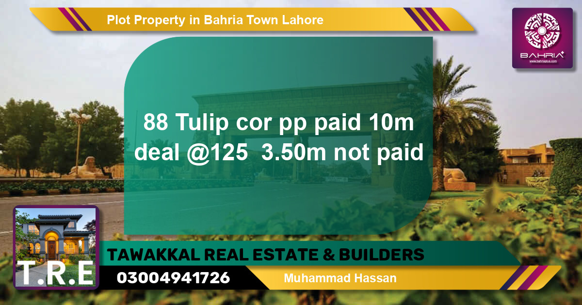 Residential Plot for Sale in Bahria Town, Lahore - (BP-43985)