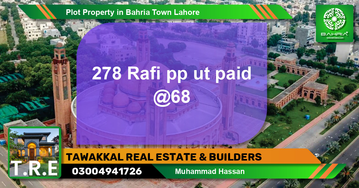 Residential Plot for Sale in Bahria Town, Lahore - (BP-43986)