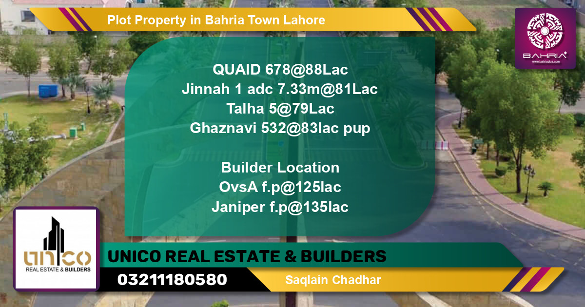 Residential Plot for Sale in Bahria Town, Lahore - (BP-44085)