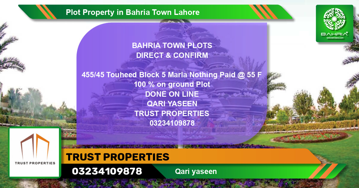 Residential Plot for Sale in Bahria Town, Lahore - (BP-44090)