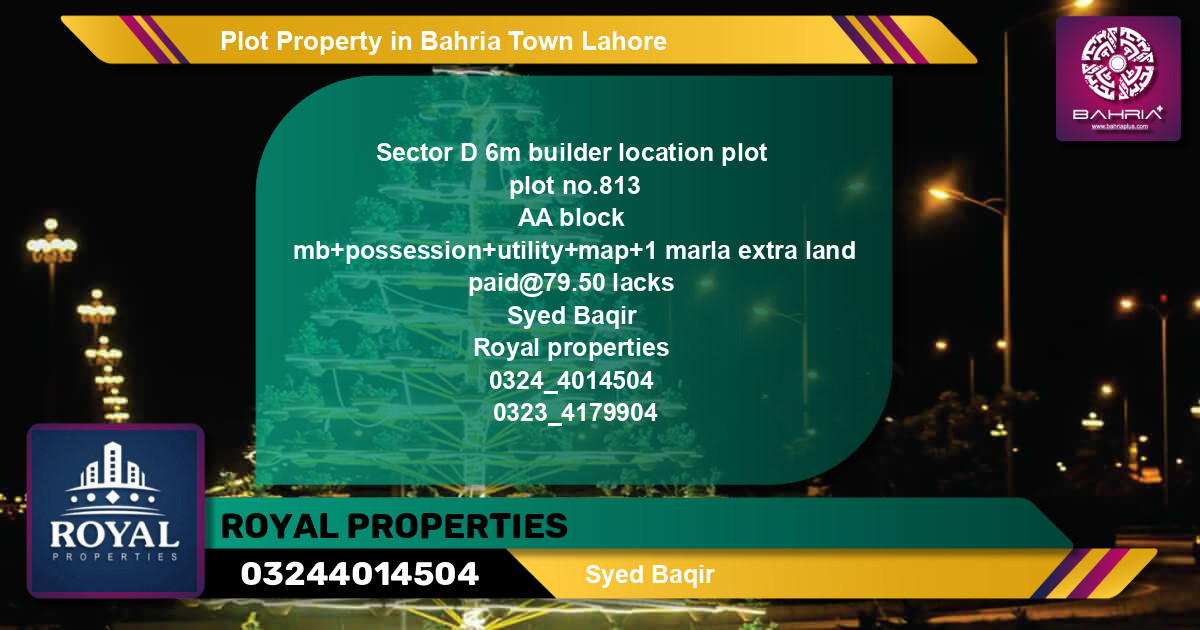 Residential Plot for Sale in Bahria Town, Lahore - (BP-44092)