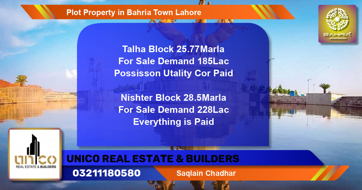 Residential Plot for Sale in Bahria Town, Lahore - (BP-44098)