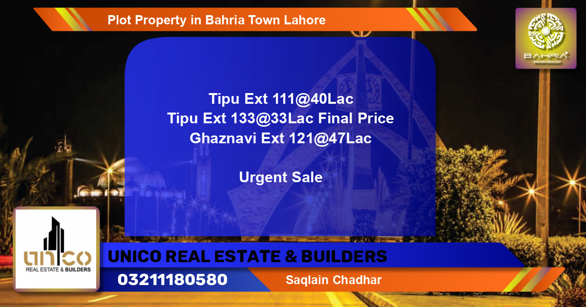 Residential Plot for Sale in Bahria Town, Lahore - (BP-44107)