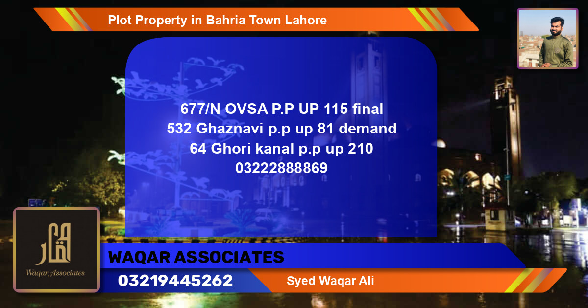 Residential Plot for Sale in Bahria Town, Lahore - (BP-44144)