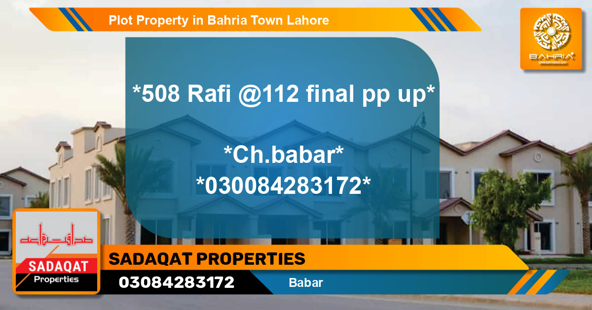 Residential Plot for Sale in Bahria Town, Lahore - (BP-44147)