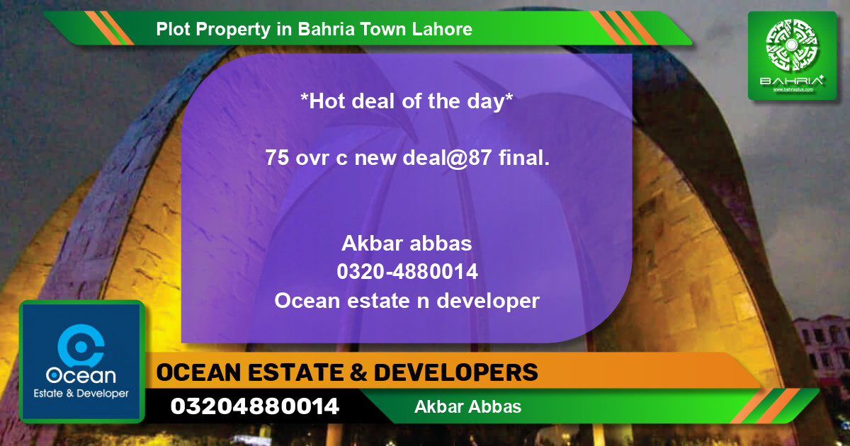 Residential Plot for Sale in Bahria Town, Lahore - (BP-44198)