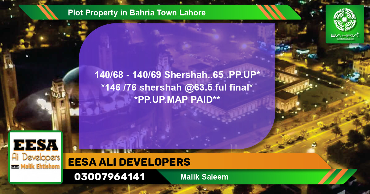 Residential Plot for Sale in Bahria Town, Lahore - (BP-44199)