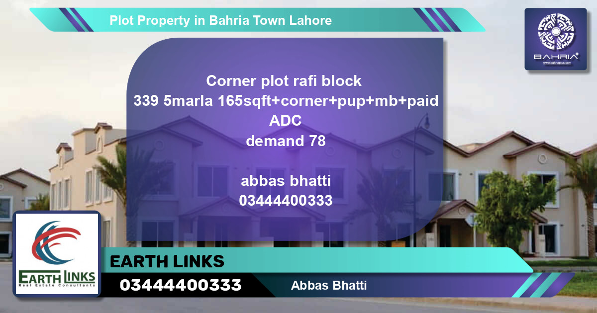 Residential Plot for Sale in Bahria Town, Lahore - (BP-44212)