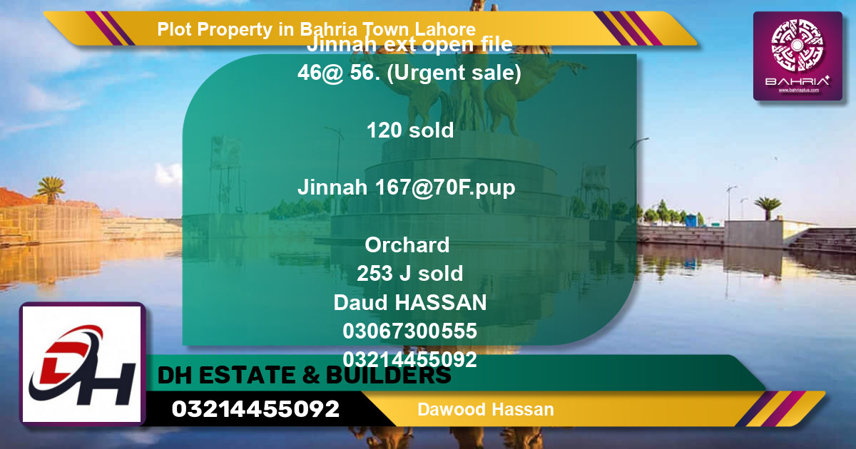 Residential Plot for Sale in Bahria Town, Lahore - (BP-44264)