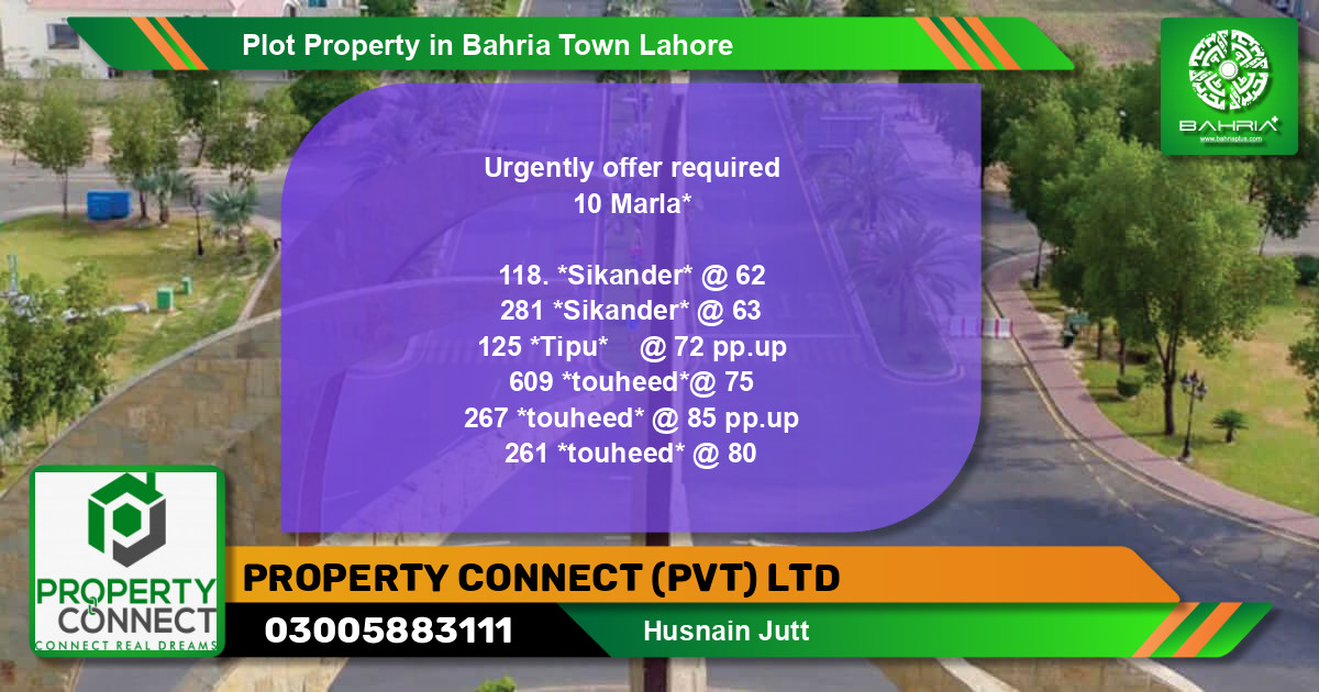 Residential Plot for Sale in Bahria Town, Lahore - (BP-44293)
