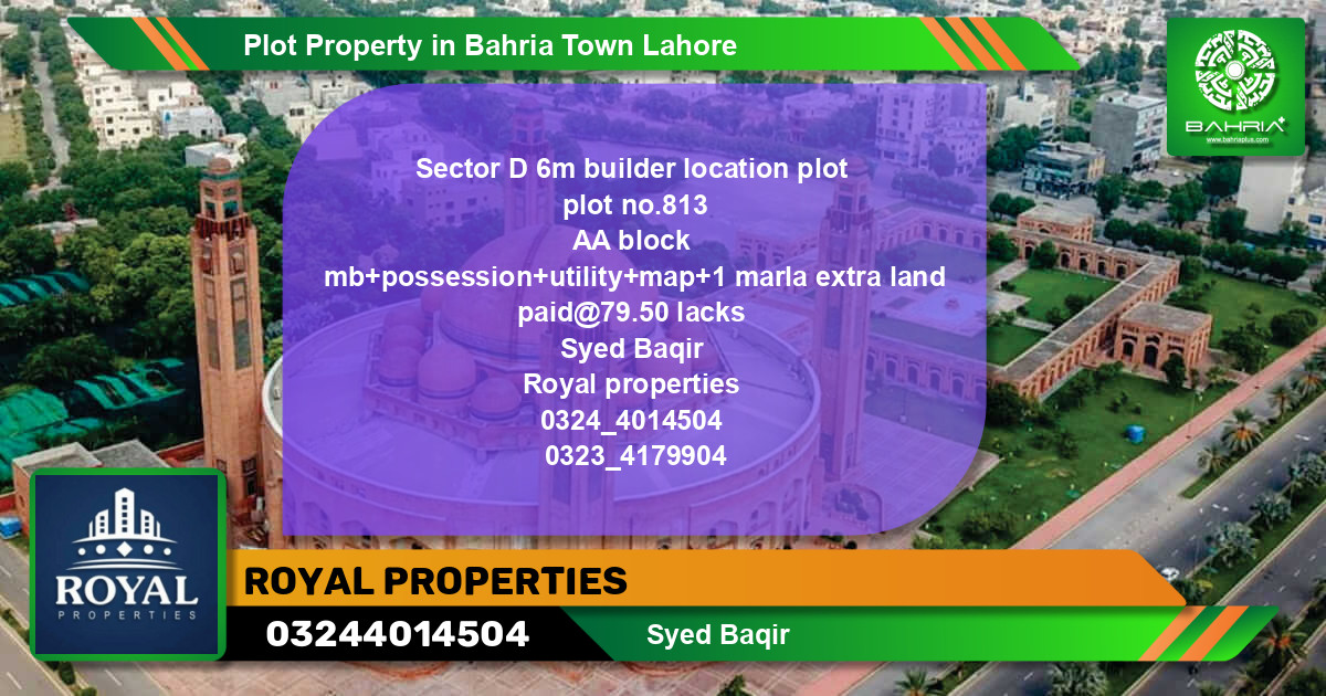 Residential Plot for Sale in Bahria Town, Lahore - (BP-44315)