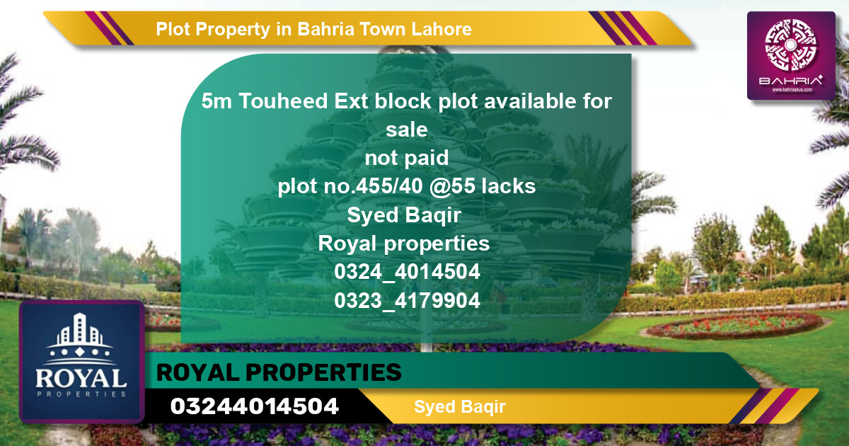 Residential Plot for Sale in Bahria Town, Lahore - (BP-44318)