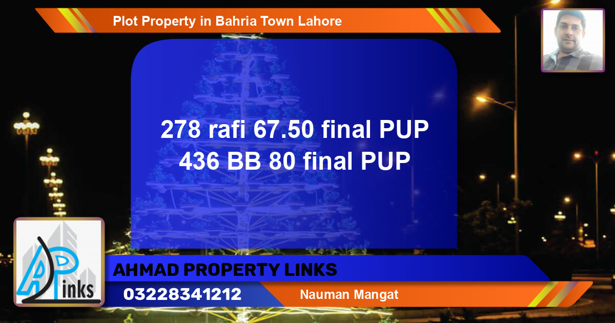 Residential Plot for Sale in Bahria Town, Lahore - (BP-44328)
