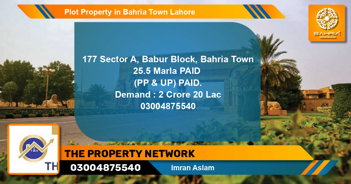 Residential Plot for Sale in Bahria Town, Lahore - (BP-44333)