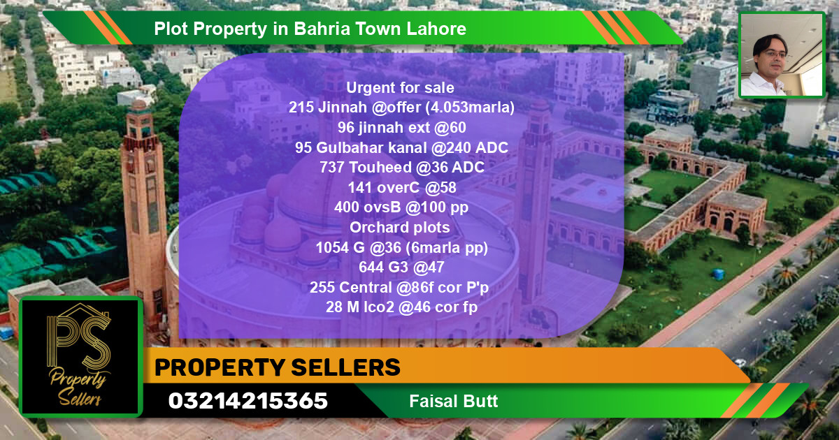 Residential Plot for Sale in Bahria Town, Lahore - (BP-44335)