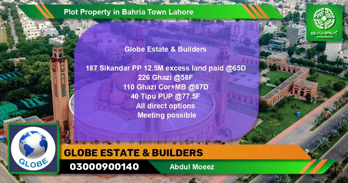 Residential Plot for Sale in Bahria Town, Lahore - (BP-44337)
