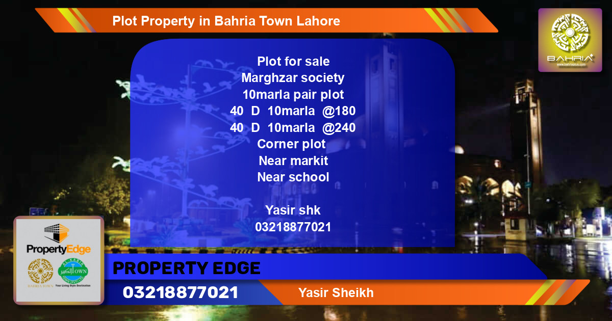 Residential Plot for Sale in Bahria Town, Lahore - (BP-44350)