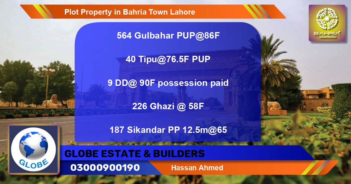 Residential Plot for Sale in Bahria Town, Lahore - (BP-44355)