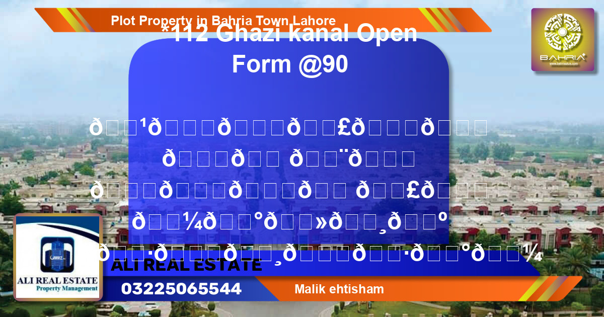 Residential Plot for Sale in Bahria Town, Lahore - (BP-44365)