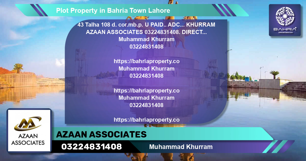 Residential Plot for Sale in Bahria Town, Lahore - (BP-44373)