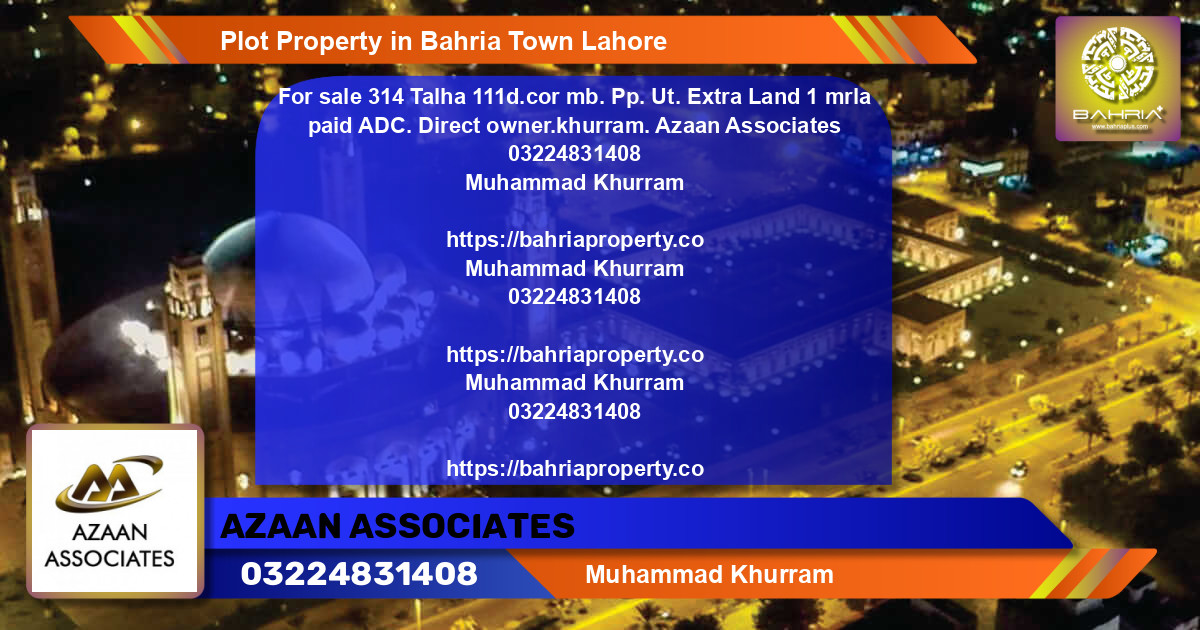 Residential Plot for Sale in Bahria Town, Lahore - (BP-44375)
