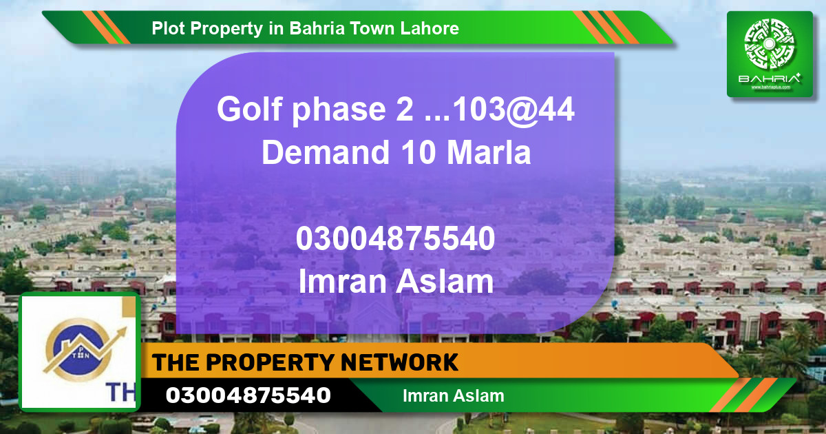Residential Plot for Sale in Bahria Town, Lahore - (BP-44390)