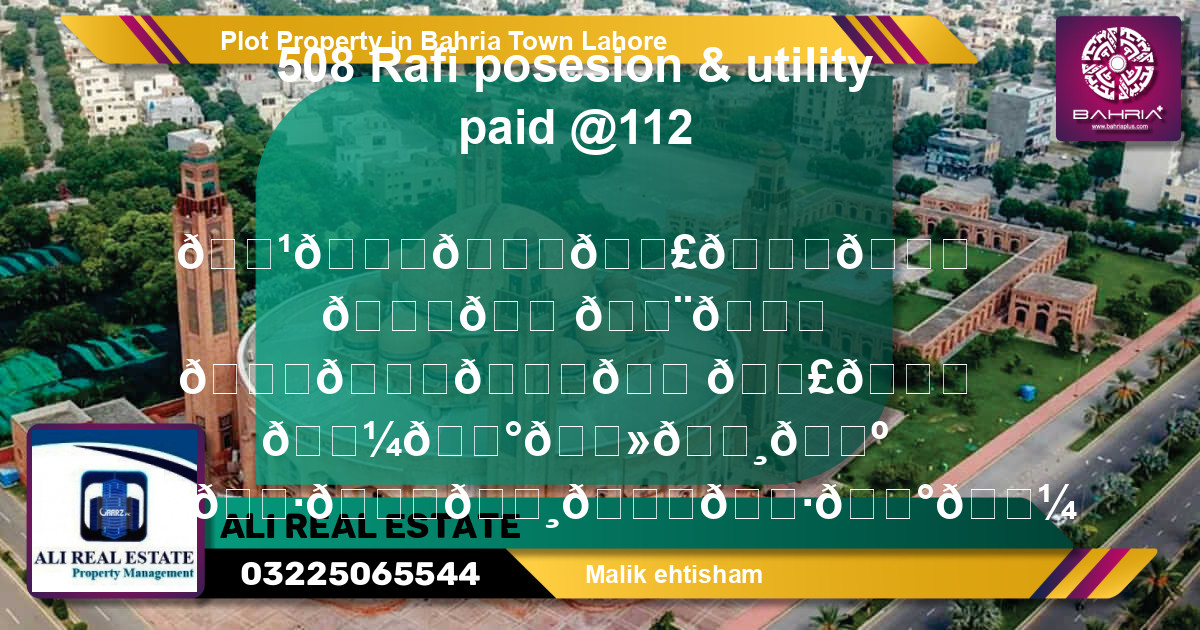 Residential Plot for Sale in Bahria Town, Lahore - (BP-44396)