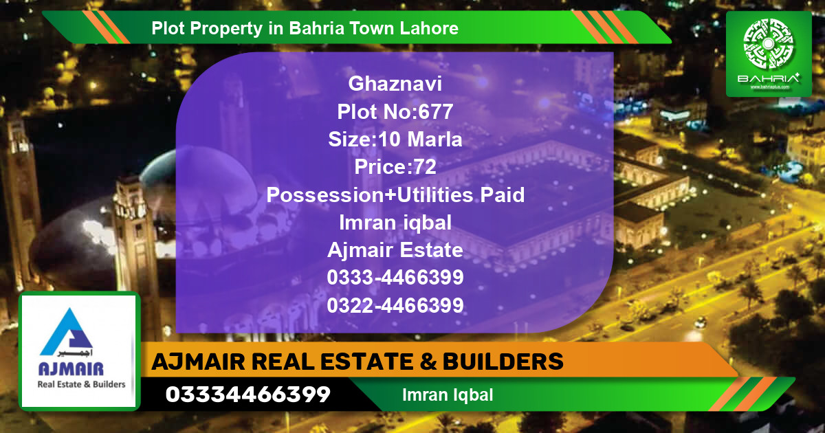 Residential Plot for Sale in Bahria Town, Lahore - (BP-44402)